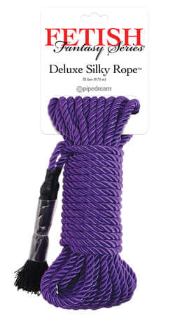 Fetish Fantasy Series Deluxe Silky Rope in Purple, 32 feet long, perfect for Japanese style bondage and Shibari rope play.