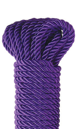 Fetish Fantasy Series Deluxe Silky Rope Purple 32 feet, ideal for Japanese style bondage play, Shibari, and tying hands and feet.