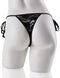 Fetish Fantasy Series black lace string bikini g-string panty back view on mannequin, features hidden remote-controlled micro bullet.