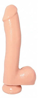 Basix Rubber Works 10” Ballsy Flesh Dong with Suction Cup Base and Realistic Textures for Ultimate Pleasure