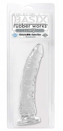 Basix Rubber Works Slim 7" Clear Dong – Your Gateway to Sensual Fulfillment!