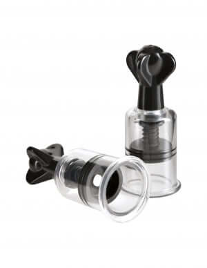 Fetish Fantasy Limited Edition Super Suckers Black nipple pump with twist dial for enhanced sensitivity and pleasure.
