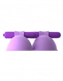 Fantasy For Her Vibrating Breast Suck-Hers Purple with silicone cups and vibrating function for breast stimulation.