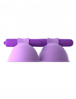 Fantasy For Her Vibrating Breast Suck-Hers Purple with silicone cups and vibrating function for breast stimulation.