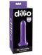 Pipedream Dillio Mr Smoothy Purple Dong in packaging with suction cup base and harness compatibility