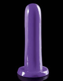 Dillio Mr Smoothy Purple Dong with suction cup base against black background