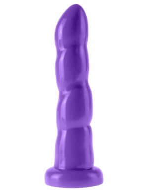 Dillio 6 inches Twister Purple Dong with suction cup base and rippled texture for enhanced pleasure.