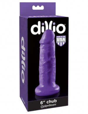 Dillio 6-Inch Chub Dildo in Purple Packaging by Pipedream