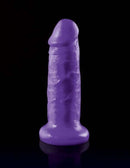 Purple Dillio 6-Inch Chub Dildo from Pipedream on black background.