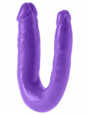 Purple Dillio Double Trouble dildo from Pipedream, crafted from high-quality American made rubber, designed for versatile pleasure.