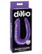 Dillio Double Trouble Dildo purple in packaging, 100% phthalate-free, American made rubber by Pipedream.