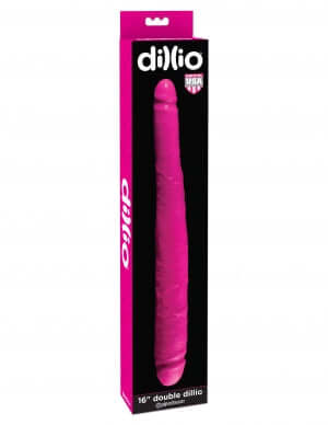 Dillio 16 inches Double Dong Pink in packaging by Pipedream