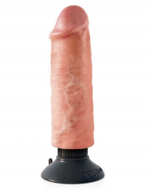 King Cock 6 inches beige vibrating posable spine realistic dildo with suction base by Pipedream.