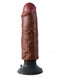 King Cock 6-inch brown vibrating dildo on a black stand