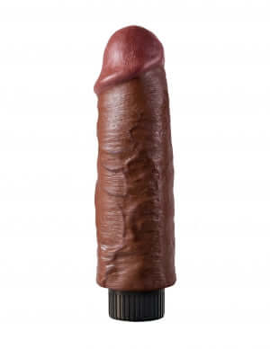 King Cock 6-inch brown vibrating dildo by Pipedream with realistic design and textured surface.