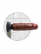 King Cock 6 inches Brown Vibrating Dildo with Suction Cup on Tiled Surface
