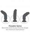 Posable spine dildo shown in three different positions for customizable stimulation.