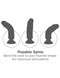 Posable spine dildo shown in three different positions for customizable stimulation.