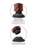 King Cock 8 inches Cock Brown Vibrating Real Deal RD with super-powerful suction cup base and removable suction cup for ultimate manual stimulation