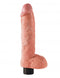 King Cock 10 inches Vibrating Dildo with Balls Beige: Experience Ultimate Realism