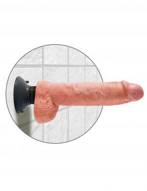 King Cock 10 inches Vibrating Dildo with Balls Beige: Experience Ultimate Realism