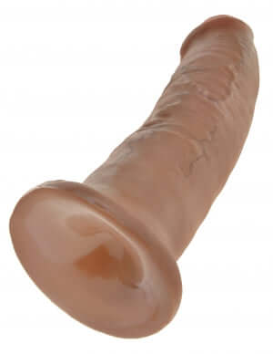 Realistic King Cock 9-Inch Tan Dildo, meticulously handcrafted with lifelike veins and texture for unforgettable pleasure experiences.