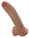 King Cock 9 inches with Balls Tan Dildo Real Deal RD with realistic veins and curved shape. Perfect for fulfilling your fantasies.