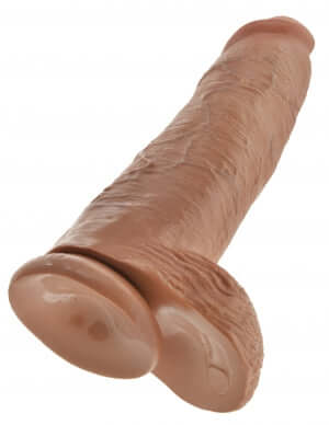 King Cock 12-Inch Tan Dildo with Balls - Realistic and Harness Compatible