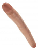 King Cock 12 inches Slim Double Dildo Tan with realistic veins and texture in PVC material