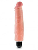 King Cock 7-Inch Vibrating Realistic Dildo Sleeve in beige with powerful multi-speed motor for ultimate satisfaction