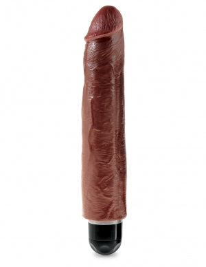 Pipedream Products King Cock 10 inches Vibrating Stiffy Brown Vibrator Sleeve Real Deal RD at $39.99