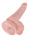 King Cock 6 inch realistic dildo with balls in beige featuring textured veins and strong suction cup base for lifelike experience