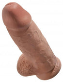 King Cock Chubby 9-inch Tan Dildo with Veins, Textured Shaft, and Suction Cup Base