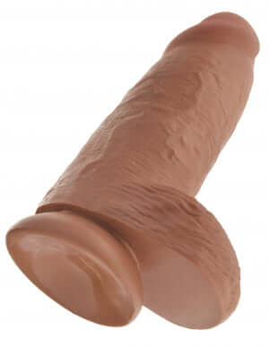 King Cock Chubby 9 inches dildo with suction cup base, realistic veins, and lifelike head in tan color