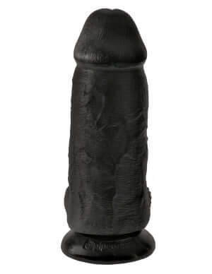 King Cock Chubby 9 inches Black Dildo with Balls and suction cup for realistic experience