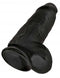 King Cock Chubby 9 inches Black Dildo with Balls and Realistic Veins featuring Suction Cup Base