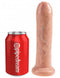 King Cock 7 inches uncut dildo by Pipedream Products beside a soda can for scale