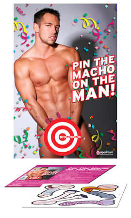 Pipedream Products Bachelorette Party Favors Pin The Macho On The Man at $11.99