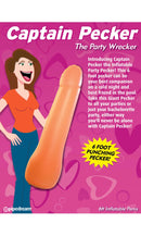 Inflatable Captain Pecker Party Wrecker, perfect bachelorette party favor, fun 6-foot inflatable pecker for laughter and entertainment.