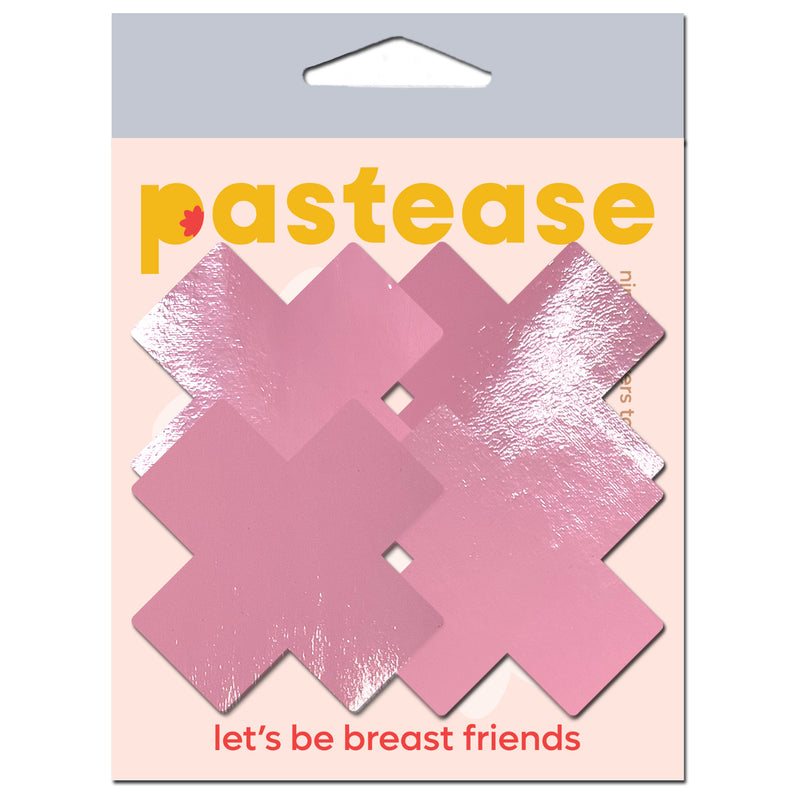 PASTEASE PETITE PLUS X FAUX LATEX BABY PINK CROSSES-1