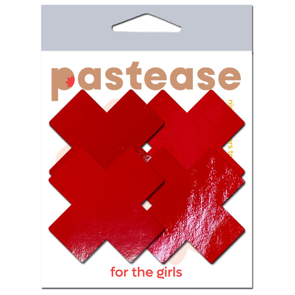 PASTEASE PETITE PLUS X FAUX LATEX RED CROSSES-0