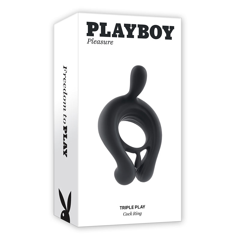 Playboy Triple Play Cock Ring - Elevate Your Intimate Play with Triple the Pleasure