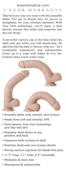 Evolved Novelties Adam and Eve Poseable True Feel Cock at $59.99