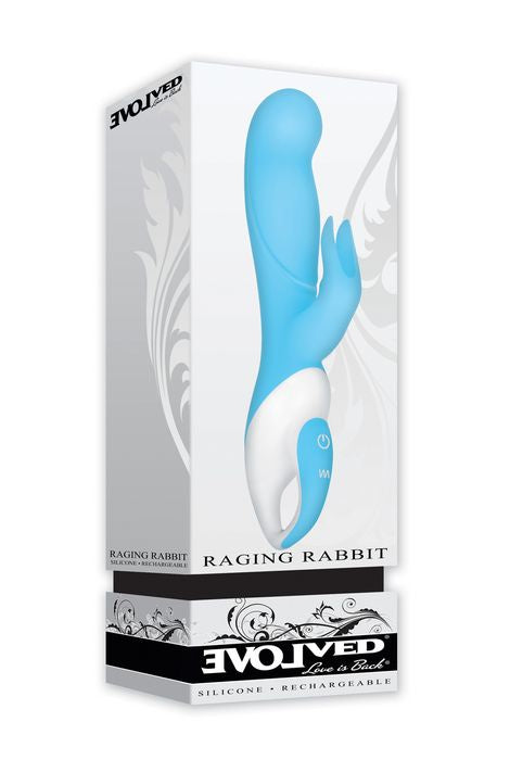 Evolved Novelties Evolved Novelties Silicone Rechargeable Raging Rabbit Small Blue at $64.99