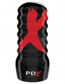 PDX Elite Air Tight Oral Stroker with ribbed exterior case for solid grip and powerful suction