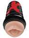 PDX Elite Air Tight Oral Stroker with ribbed exterior case and lifelike Fanta Flesh interior for powerful suction and oral pleasure.