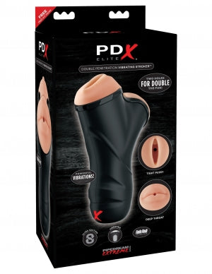 Pipedream Products PDX Elite Double Penetration Vibrating Stroker at $79.99