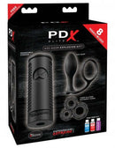 PDX Elite Ass-Gasm Explosion Kit with EZ Grip Stroker, massaging ribs and bumps for enhanced pleasure, includes silicone Ass Gasm cock ring.
