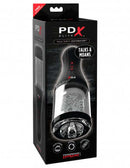 PDX Elite Talk Dirty Rotobator Masturbation Device packaging showing product features and compact design