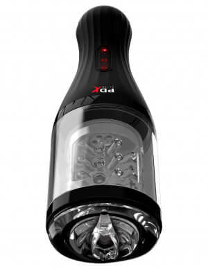 PDX Elite Talk Dirty Rotobator Masturbation Device with sexy talk, breathy moans, and stimulating rotation in compact design